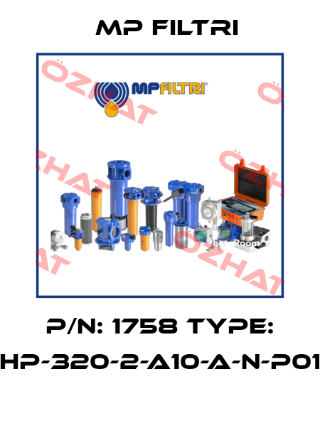 P/N: 1758 Type: HP-320-2-A10-A-N-P01  MP Filtri