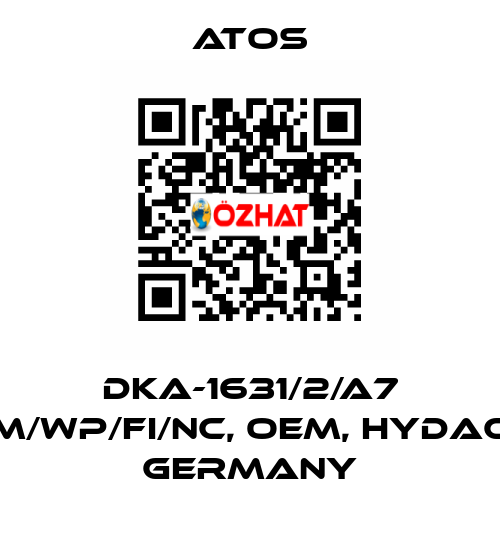 DKA-1631/2/A7 M/WP/FI/NC, OEM, Hydac Germany Atos