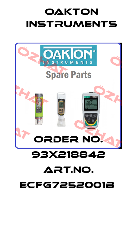 ORDER NO. 93X218842 ART.NO. ECFG7252001B  Oakton Instruments