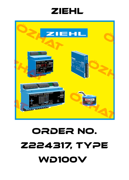 Order No. Z224317, Type WD100V  Ziehl