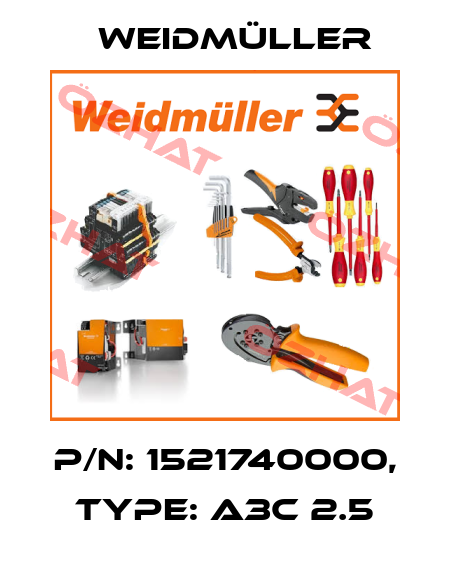 P/N: 1521740000, Type: A3C 2.5 Weidmüller
