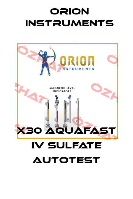 X30 AQUAFAST IV SULFATE AUTOTEST Orion Instruments
