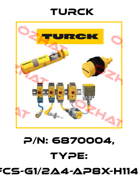 p/n: 6870004, Type: FCS-G1/2A4-AP8X-H1141 Turck