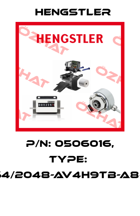 P/N: 0506016, Type:  RI64/2048-AV4H9TB-A8-X0  Hengstler