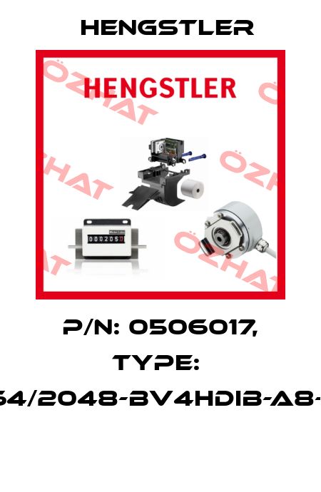 P/N: 0506017, Type:  RI64/2048-BV4HDIB-A8-X0  Hengstler
