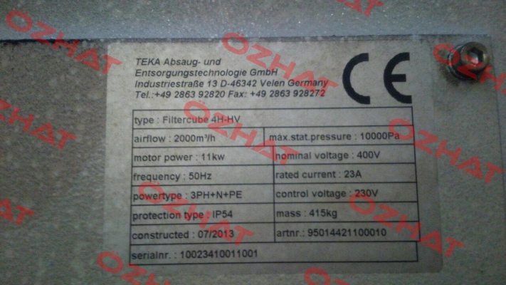 Filter for Filtercube 4H-HV Teka