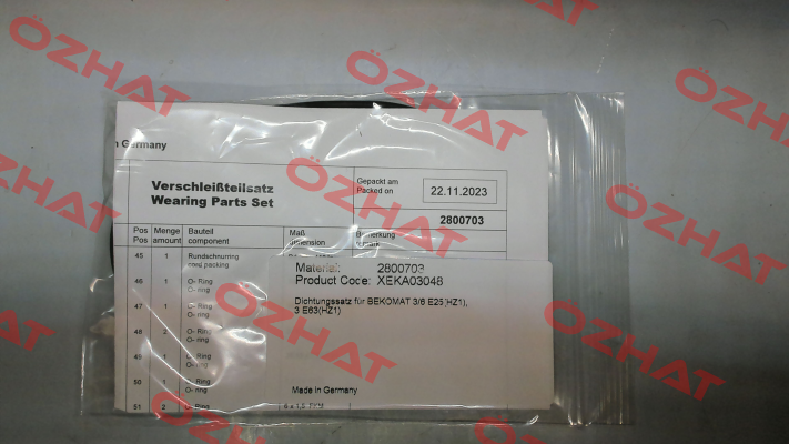 SET OF SEALS FOR BM6EPN25 Beko