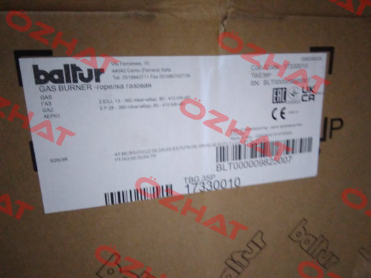TBG 35 P code 17330010 Baltur
