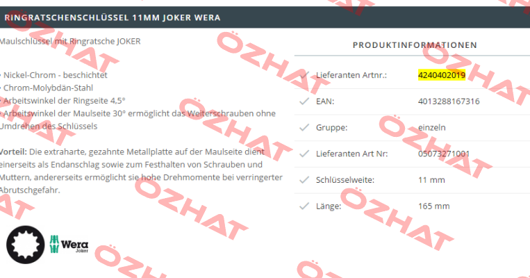 4240402019  Wera