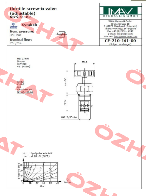 NFCV-10N-K-0 IMAV Hydraulik