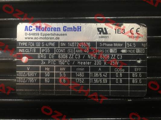 FCA 132 S-4 / PHE B5 UL AC Motoren