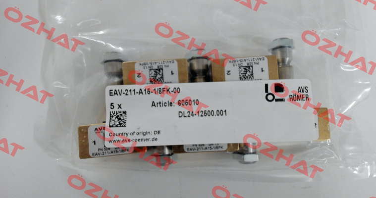 P/N: 605010 Type: EAV-211-A15-1/8FK-00 Avs Römer