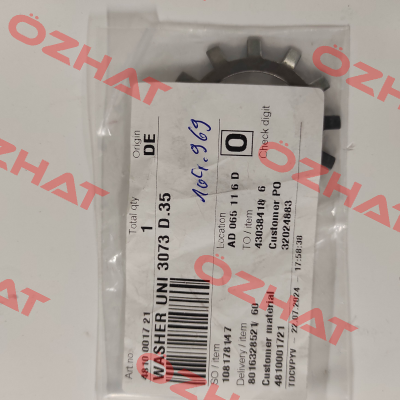 Lock washer  481001721 Varisco pumps