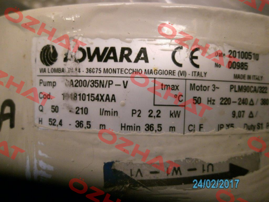 CA200/35N/P-V Lowara