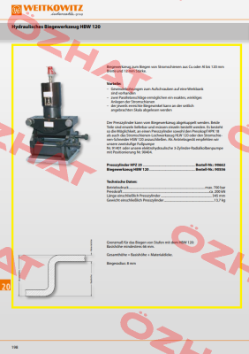 90556/Biegewerkzeug HBW 120 WEITKOWITZ