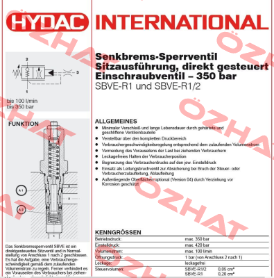 SBVE-R1/2-01X-XXXV Hydac