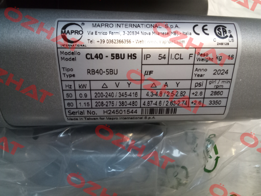 CL 40 HS kW 0,9 MAPRO International