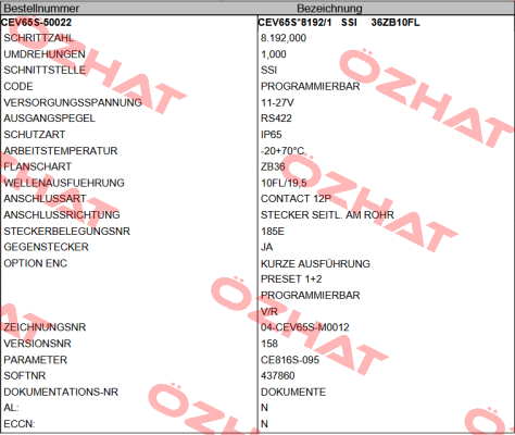 CEV65S-50022 TR Electronic