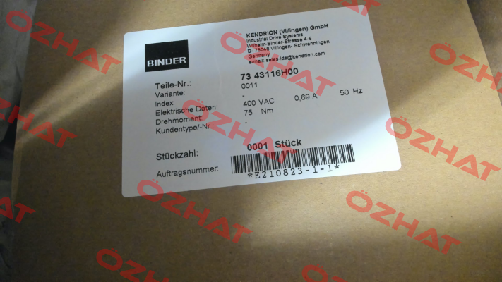 73 43116H00-0011 Binder