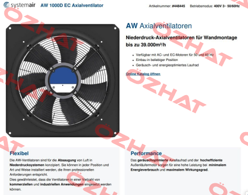 AW 1000D EC Axialventilator EBM Papst