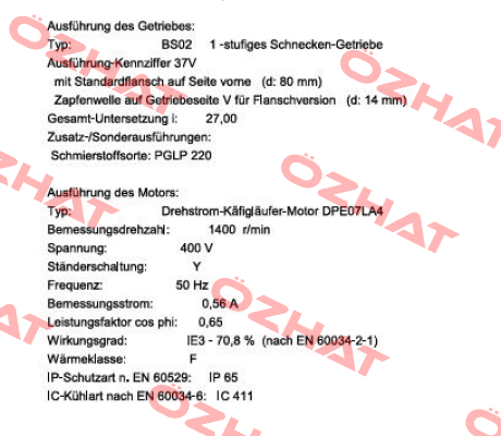 BS02-37V/DPE07LA4  (189K7673) Bauer