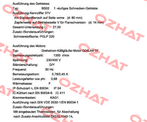 BS02-37V/D04LA4-TF (189M3534) Bauer