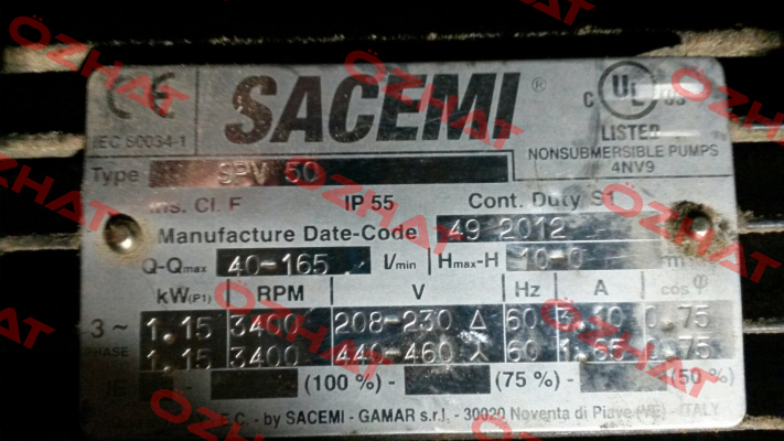 SPV 50 49-2012 Sacemi