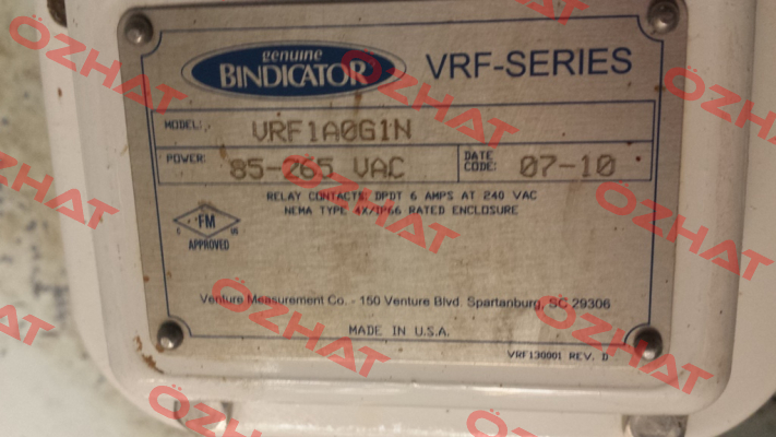 VRF1A0G1N   obsolete replaced by VRFII-SG-N  Bindicator