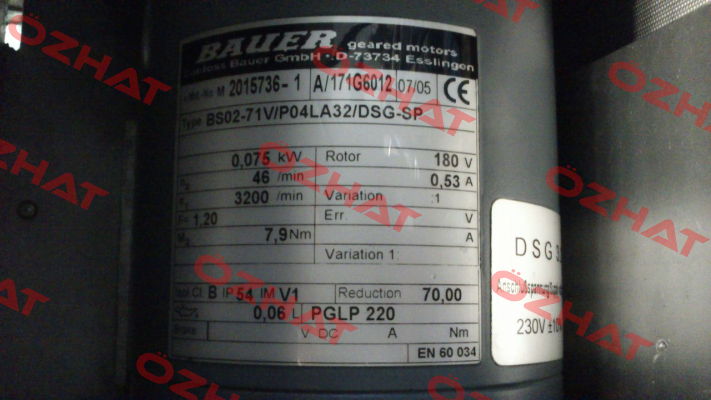 BS02-71 V/P04LA32/DSG-SP  Bauer