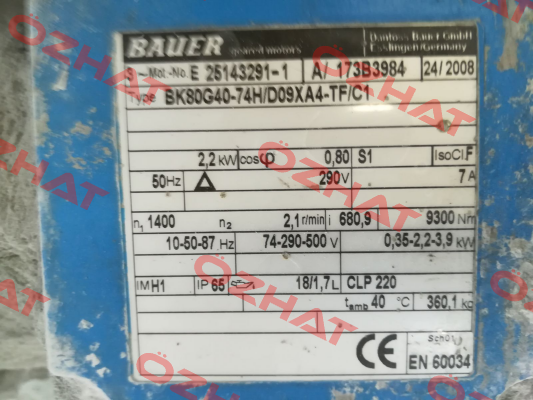 BK80G40-74H/D09XA4-TF/C1 Bauer