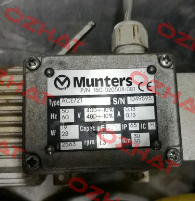 Type: ACE72T, P/N: 150-020508-001 Munters