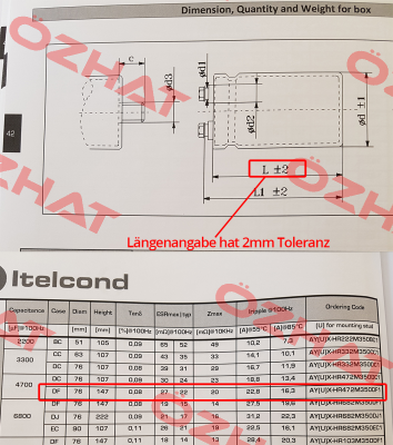 AYUX-HR 350V 4.700μF 20%(M) 76x143mm (660114)  Itelcond