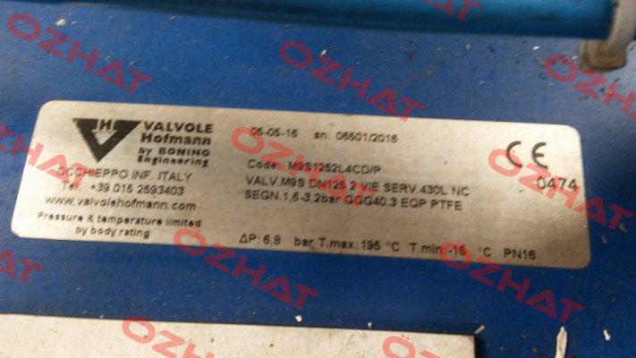 M9S1252L4CD/P Valvole Hofmann