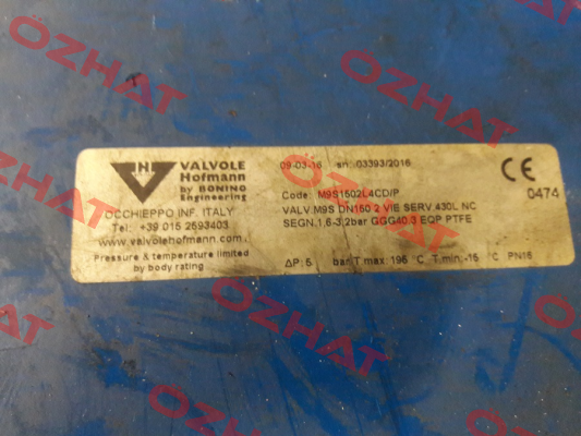 M9S1502L4CD/P  Valvole Hofmann