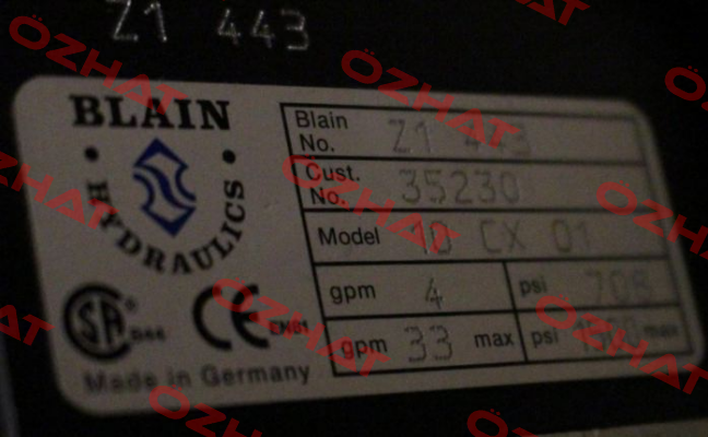 102322(Serien Nr.Z1 443)  Blain Hydraulics