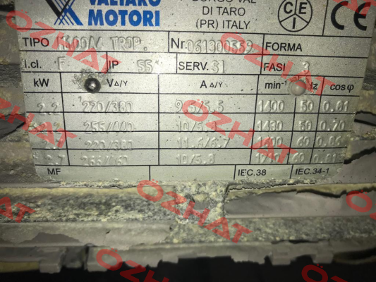 M100/4P/2.2KW/230-400-50/B5 A NORME IE2 Valtaro Motori