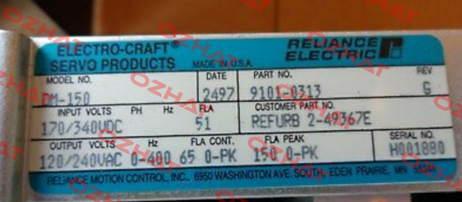 DM-150 (9101-0313) oem ElectroCraft