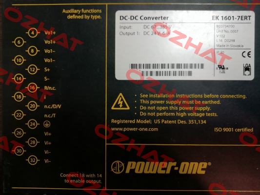 EK 1601-7ERT Bel Power Solutions