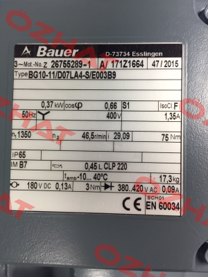 Gear for BG10-11/D07LA4-S/E003B9,Z26755289-1 Bauer