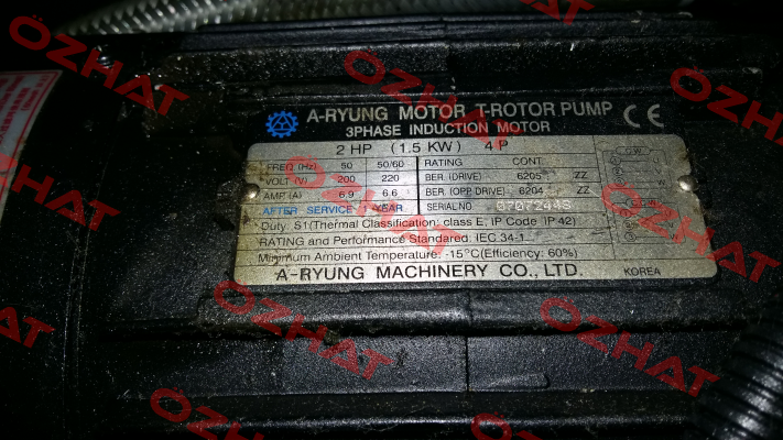 2 HP (1.5KW) 4P A-Ryung