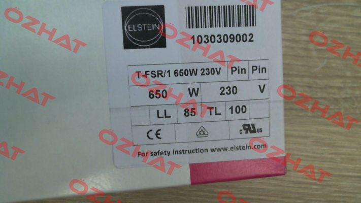 T-FSR/1 (= T-FSR) 650 W 230 V Elstein