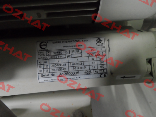 CL 50 HS (with electric motor kW1,5) MAPRO International