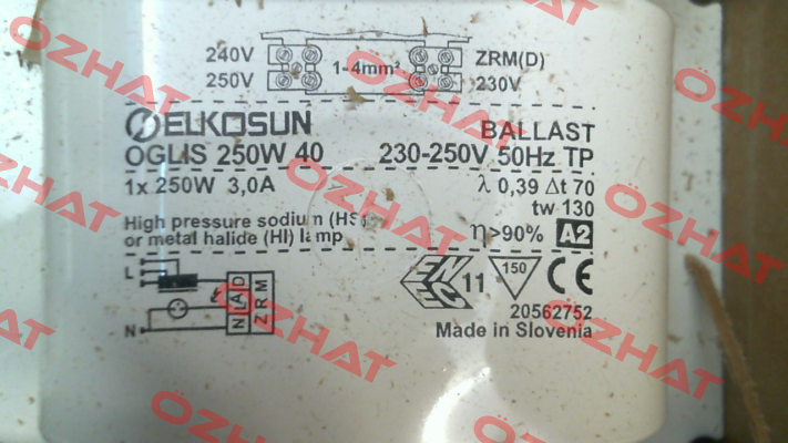 OGLIS 250W 40 230-250/50 040A094 TP Tridonic