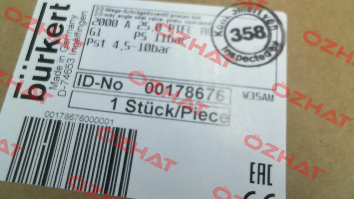 P/N: 00178676, Type: 2000 Burkert