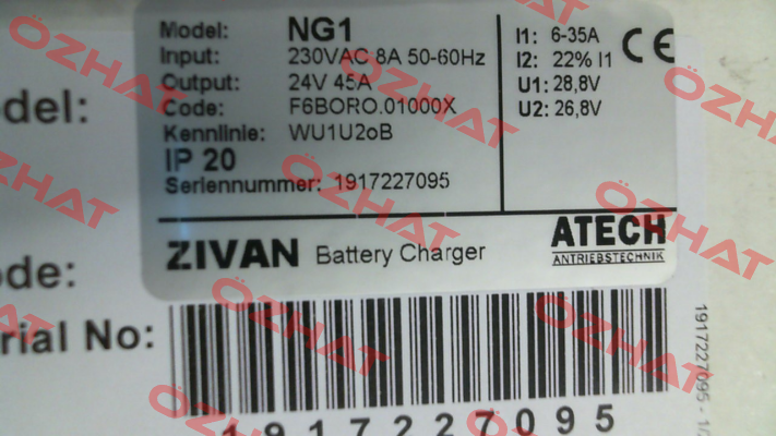 F6BORO.01000X , type  NG1 230/24V 35 A ZIVAN