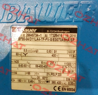 BF80-04/DHE13MA4-TF-FV-K/ES070A8HA/HT1-SP Bauer