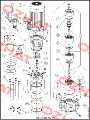 KL01AC0 - KIT SV33/46/66/92 M.SEAL+OR EP Lowara