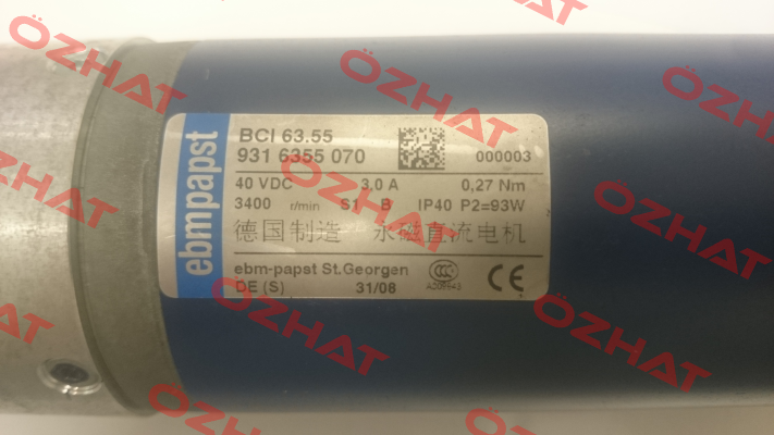 BCI 63.55  931 6355 070 40VDC OEM EBM Papst