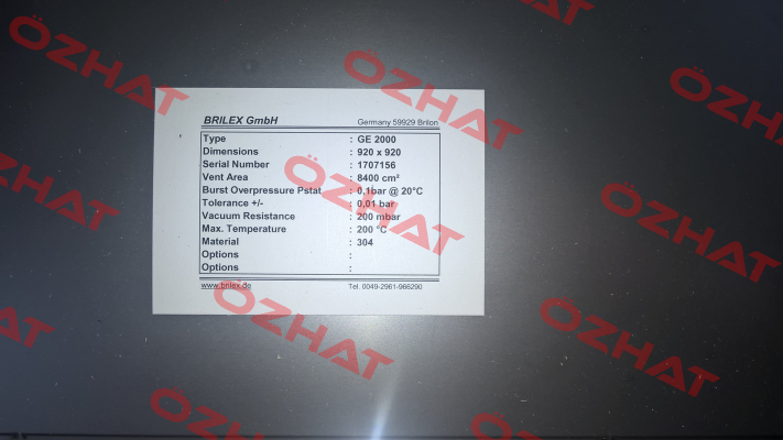 43-610006-XXX (920 X 920 GE2000) Brilex