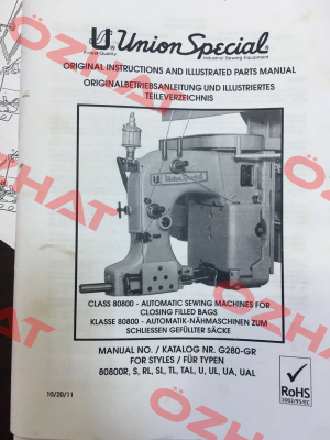 Part For 80800RL Union Special